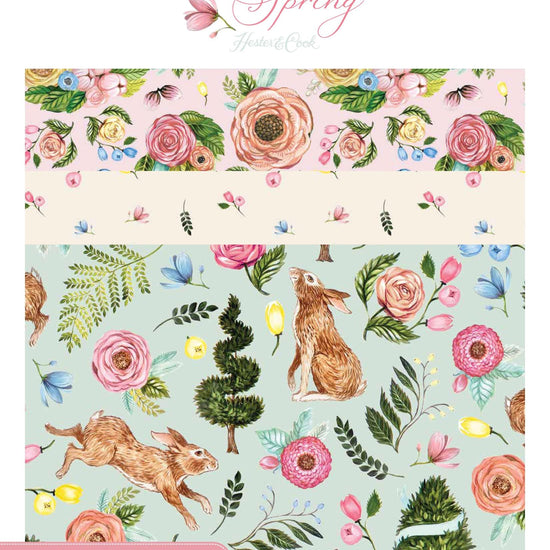 Image of the Sweet Spring Storyboard by Hester & Cook for Riley Blake Designs. Features colorful easter fabric on various backgrounds. 
Cute Little Fabric Shop