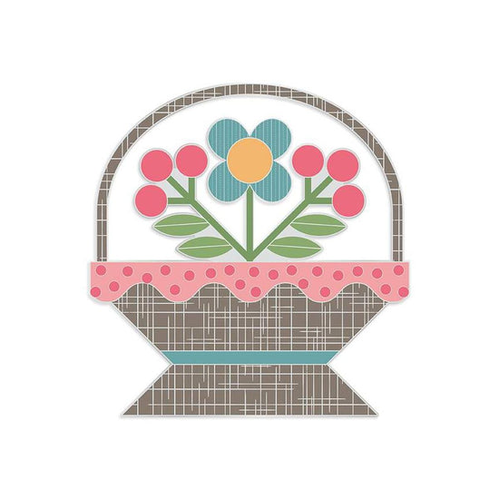 Image of the Flower Basket Needle Minder by Lori Holt for Riley Blake Designs. Features flowers in a basket on a magnet.
Cute Little Fabric Shop
