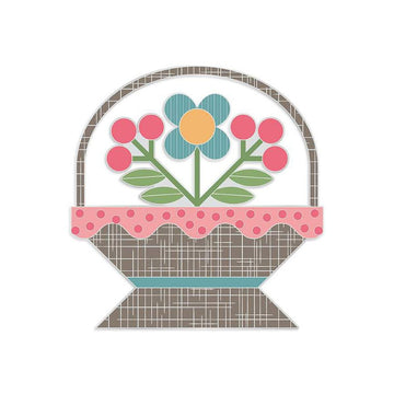 Image of the Flower Basket Needle Minder by Lori Holt for Riley Blake Designs. Features flowers in a basket on a magnet.
Cute Little Fabric Shop
