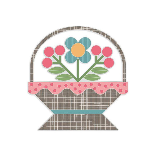 Image of the Flower Basket Needle Minder by Lori Holt for Riley Blake Designs. Features flowers in a basket on a magnet.
Cute Little Fabric Shop