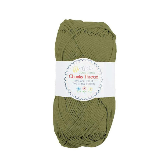 Image of the Chunky Thread Garden Green sport weight thread by Lori Holt for Riley Blake Designs. Features a muted green thread. 
Cute Little Fabric Shop