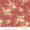 Image of the Sandalwood Cassandra Rosewood quilting cotton fabric by 3 Sisters for Moda Fabrics. Features a floral fabric on a red background. Cute Little Fabric Shop