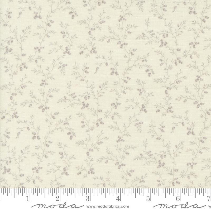Image of the Sandalwood Liana Opal Moodbeam quilting cotton fabric by 3 Sisters for Moda Fabrics. Features a floral fabric on a cream background. Cute Little Fabric Shop