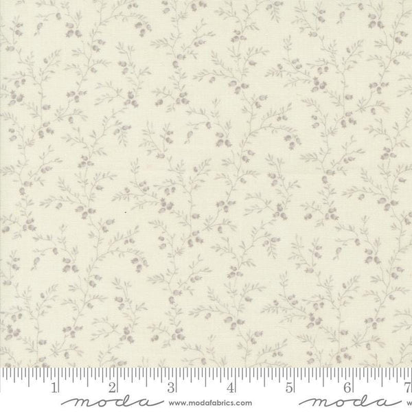 Image of the Sandalwood Liana Opal Moodbeam quilting cotton fabric by 3 Sisters for Moda Fabrics. Features a floral fabric on a cream background. Cute Little Fabric Shop