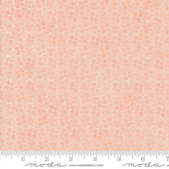 Image of the Sandalwood Harmony Rose Quartz quilting cotton fabric by 3 Sisters for Moda Fabrics. Features a floral fabric on a pink background. Cute Little Fabric Shop
