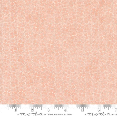 Image of the Sandalwood Harmony Rose Quartz quilting cotton fabric by 3 Sisters for Moda Fabrics. Features a floral fabric on a pink background. Cute Little Fabric Shop