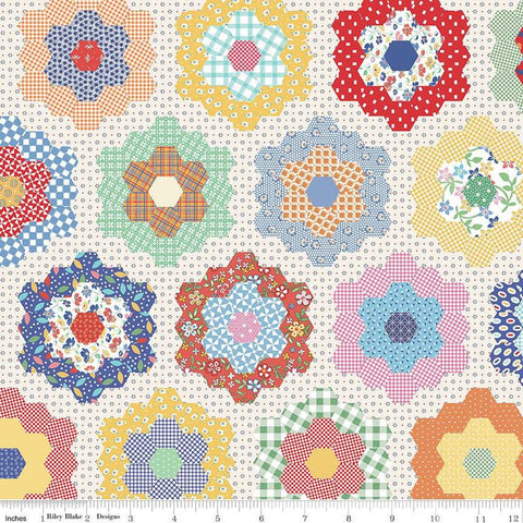 Image of the Wide Back Always in Season Flower Garden Multi quilting cotton fabric by American Jane for Riley Blake Designs. Features floral fabrics on a cream background.
Cute little Fabric Shop