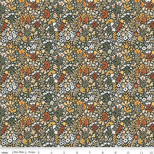 SALE The Old Garden Arthur C14233 Chive - Riley Blake Designs - Floral Flowers - Quilting Cotton Fabric