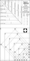 SALE Square Squared Ruler Tool - QT Fabrics - Deb Tucker - Plastic Ruler - Square Pattern Ruler