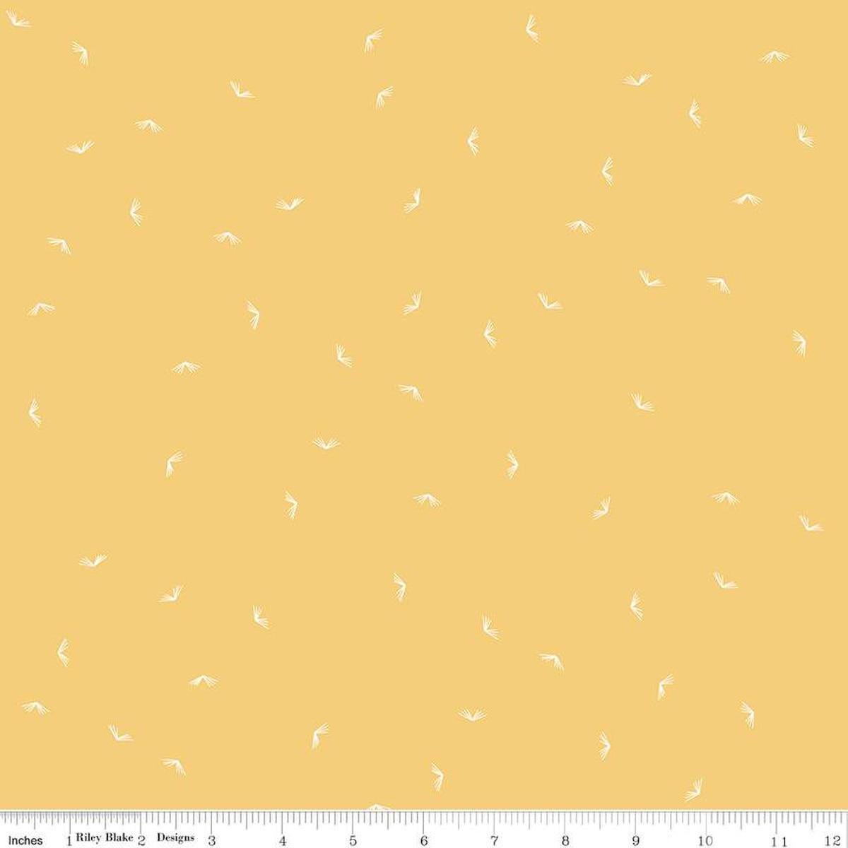 Image of the Between the Pages Open Book Honey
 quilting cotton fabric by Fran Gulick for Riley Blake Designs. Features scattered books on a light yellow background. 
Cute Little Fabric Shop