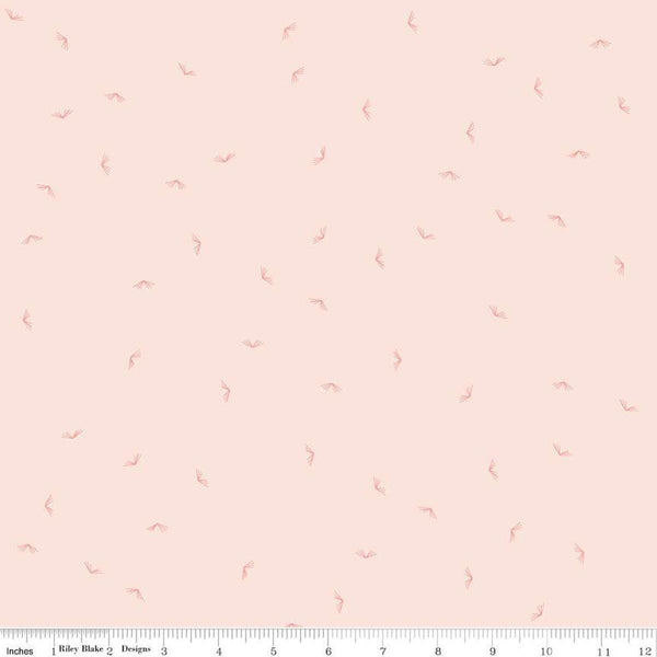 Image of the Between the Pages Open Book Ballerina
 quilting cotton fabric by Fran Gulick for Riley Blake Designs. Features scattered books on a light pink background. 
Cute Little Fabric Shop