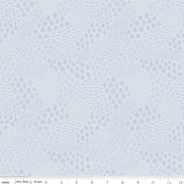 Image of the Twilight Creatures Scenery Ice quilting cotton fabric by Natàlia Juan Abelló for Riley Blake Designs. Features sketched trees, stars, and lines on a light gray background. 
Cute Little Fabric Shop