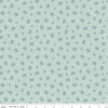 Image of the Twilight Creatures Raccoons Mint
 quilting cotton fabric by Natàlia Juan Abelló for Riley Blake Designs. Features scattered sprigs and raccoon heads on a light aqua background. 
Cute Little Fabric Shop