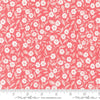 Image of the Love Blooms Cupid Lipstick quilting cotton fabric by Moda Fabrics. Features flowers on a pink background. Cute Little Fabric Shop