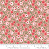 Image of the Love Blooms Cupid Blush quilting cotton fabric by Moda Fabrics. Features flowers on a pink background. Cute Little Fabric Shop