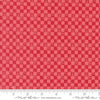 Image of the Love Blooms Checkers Rose quilting cotton fabric by Moda Fabrics. Features a checkered pattern on a red background. Cute Little Fabric Shop