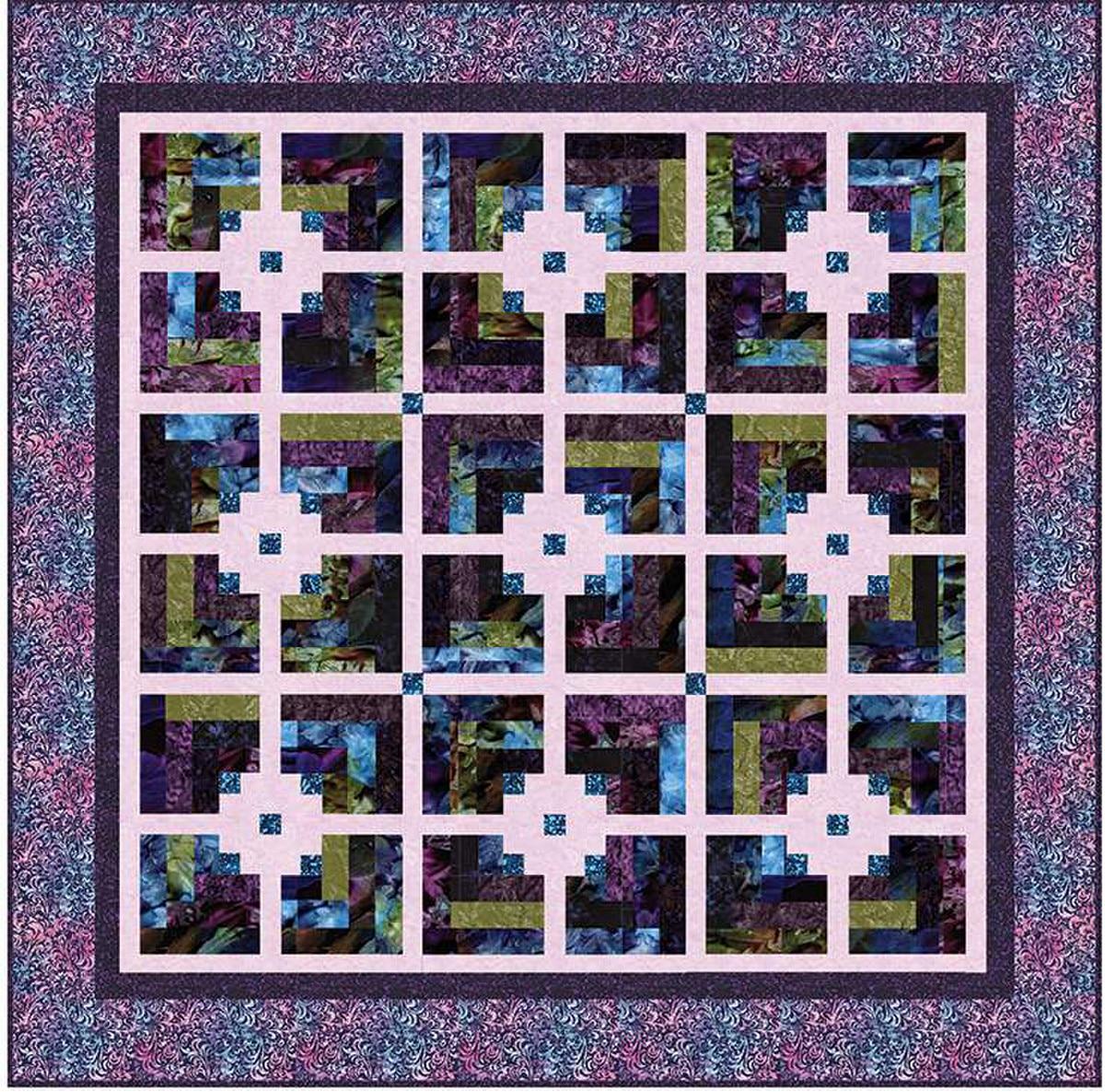 Image of the Four Square quilt pattern by Cozy Quilt Designs for Riley Blake Designs. Features squares on a quilt. 
Cute Little Fabric Shop
