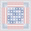 Image of the Hollyhocks Roses Kit by Moda Fabrics. Features a geometric flag style quilt. 
Cute Little Fabric Shop