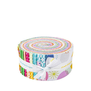 Image of the Celebrate Rolie Polie by Sue Daley for Riley Blake Designs. Features abstract geometric designs. 
Cute Little Fabric Shop