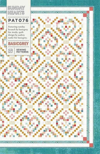 Image of the 
Sunday Hearts quilt pattern by BasicGrey for Moda Fabrics. Features a heart quilt.
Cute Little Fabric Shop