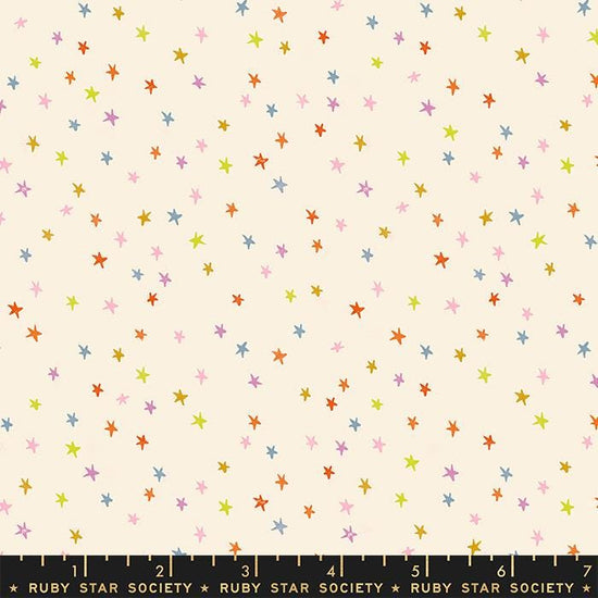 Image of the Starry Blenders Star Cream quilting cotton fabric by Alexia Abegg for Moda Fabrics. Features small scattered stars on a cream background. Cute Little Fabric Shop