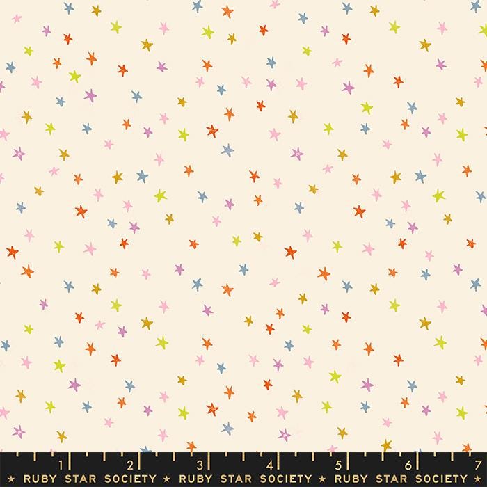 Image of the Starry Blenders Star Cream quilting cotton fabric by Alexia Abegg for Moda Fabrics. Features small scattered stars on a cream background. Cute Little Fabric Shop