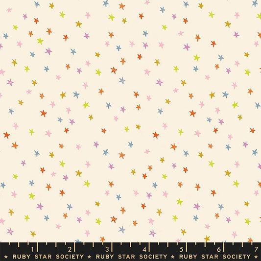 Image of the Starry Blenders Star Cream quilting cotton fabric by Alexia Abegg for Moda Fabrics. Features small scattered stars on a cream background. Cute Little Fabric Shop