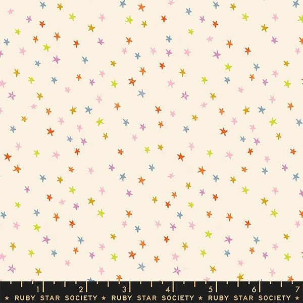 Image of the Starry Blenders Star Cream quilting cotton fabric by Alexia Abegg for Moda Fabrics. Features small scattered stars on a cream background. Cute Little Fabric Shop
