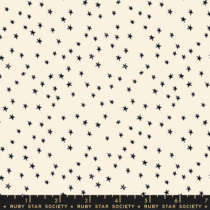Image of the Starry Blenders Star Natural quilting cotton fabric by Alexia Abegg for Moda Fabrics. Features small scattered stars on a cream background. Cute Little Fabric Shop