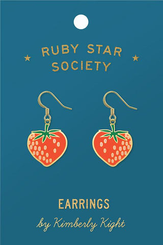 Imageof the Earrings Strawberry by Ruby Star Society by Moda Fabrics. Features strawberry dangle earrings. 
Cute Little Fabric Shop