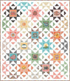 Image of the Happy Vibes quilt pattern by Frannie B Quilting Co for Riley Blake Designs. Features star blocks on a quilt. 
Cute Little Fabric Shop