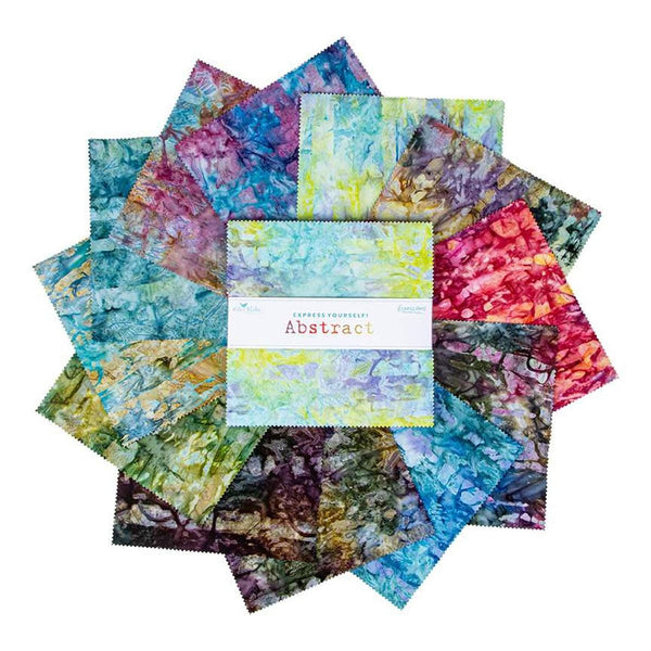 Image of the Expressions Batiks Express Yourself! Abstract 10 inch Stacker by Riley Blake Designs. Features quilting cotton abstract Batik fabric.
Cute Little Fabric Shop