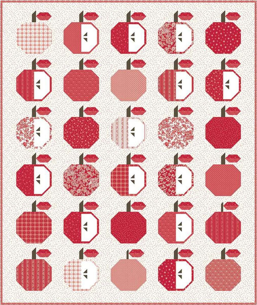 Image of the Apple Season Quilt Pattern by Jennifer Long for Riley Blake Designs. Features apples on a white background.
Cute Little Fabric Shop