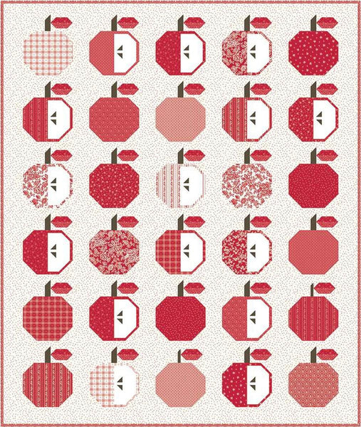 Image of the Apple Season Quilt Pattern by Jennifer Long for Riley Blake Designs. Features apples on a white background.
Cute Little Fabric Shop