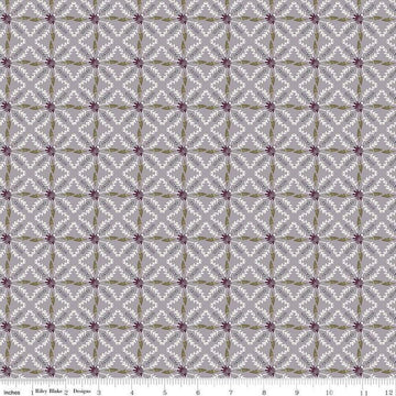 SALE Dancing Daisies Blooming Gingham C14544 Renaissance - Riley Blake Designs - Geometric Leaves Flowers - Quilting Cotton Fabric