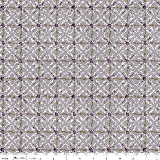 SALE Dancing Daisies Blooming Gingham C14544 Renaissance - Riley Blake Designs - Geometric Leaves Flowers - Quilting Cotton Fabric