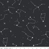 Image of the Hoist the Sails Constellation Black quilting cotton fabric by Rachel Erickson for Riley Blake Designs. Features stars on a charcoal background. 
Cute Little Fabric Shop