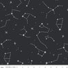 Image of the Hoist the Sails Constellation Black quilting cotton fabric by Rachel Erickson for Riley Blake Designs. Features stars on a charcoal background. 
Cute Little Fabric Shop