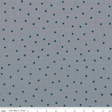 Image of the Wide Back Serenity Blues Gemstones Navy quilting cotton fabric by Rachel Erickson for Riley Blake Designs. Features squares on a gray background. 
Cute Little Fabric Shop