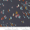 Image of the Things Above Drops Flint quilting cotton fabric by Fancy That Design House for Moda Fabrics. Features small drops on a brown background. Cute Little Fabric Shop