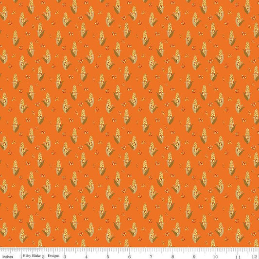 DEAL Fall's in Town Corn C13514 Orange - Riley Blake Designs - Thanksgiving Autumn Corn on the Cob - Quilting Cotton Fabric