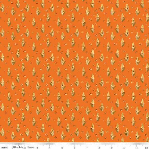 Fall's in Town Corn C13514 Orange by Riley Blake Designs - Thanksgiving Autumn Corn on the Cob - Quilting Cotton Fabric