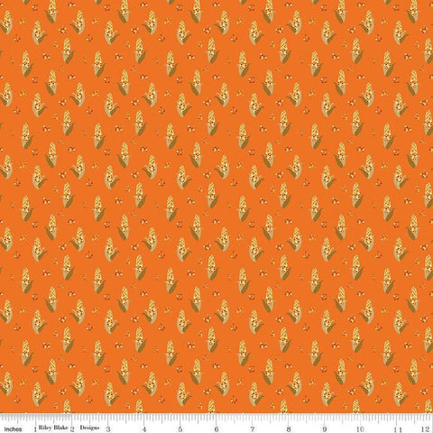 SALE Fall's in Town Corn C13514 Orange by Riley Blake Designs - Thanksgiving Autumn Corn on the Cob - Quilting Cotton Fabric