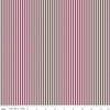 Image of the 1/8" Stripe on Ivory Sangria quilting cotton fabric by Riley Blake Designs. Features ivory and burgundy stripes. 
Cute Little Fabric Shop