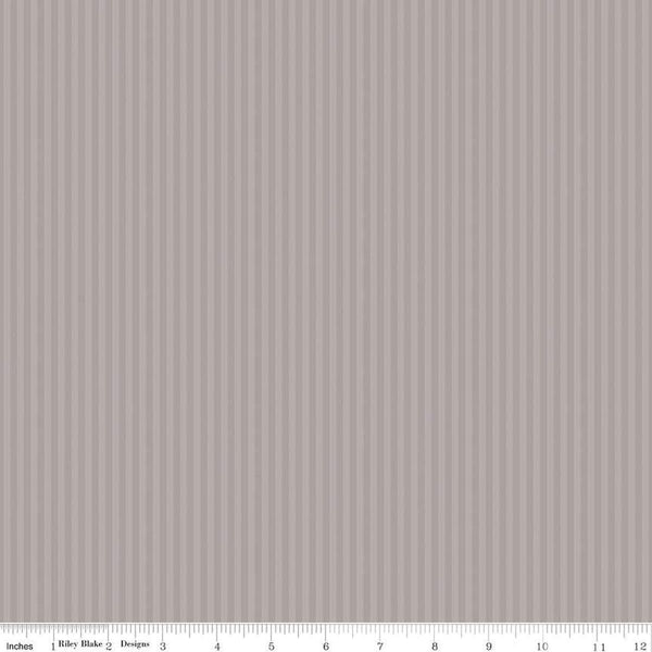 Image of the 1/8 Inch Tonal Stripe Gray quilting cotton fabric by Riley Blake Designs. Features tone on tone grey stripes. 
Cute Little Fabric Shop