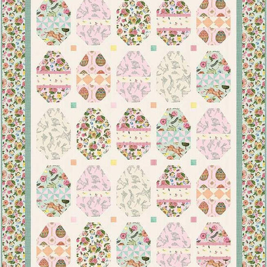 Image of the Easter Egg Hunt quilt pattern by Laugh Yourself Into Stitches by Riley Blake Designs. Features easter eggs on a quilt.
Cute Little Fabric Shop