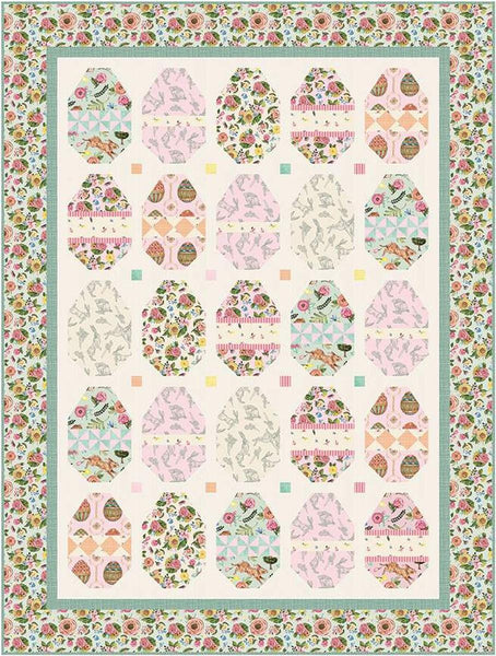 Image of the Easter Egg Hunt quilt pattern by Laugh Yourself Into Stitches by Riley Blake Designs. Features easter eggs on a quilt.
Cute Little Fabric Shop