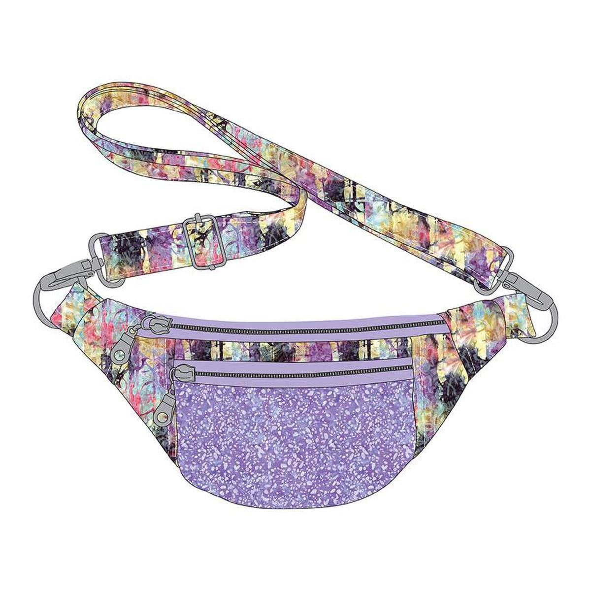 Image of the Ferris Bag Pattern by Sally Tomato for Riley Blake Designs. Features a fanny pack that can be fully customized in many colors. 
Cute Little Fabric Shop