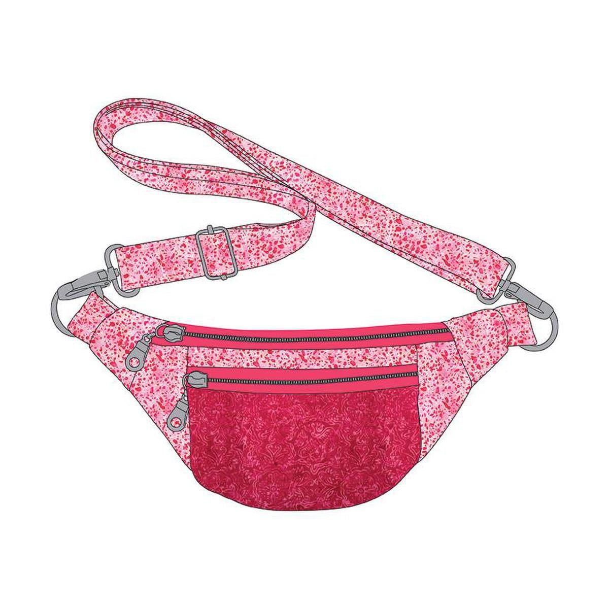 Image of the Ferris Bag Pattern by Sally Tomato for Riley Blake Designs. Features a fanny pack that can be fully customized in many colors. 
Cute Little Fabric Shop