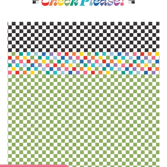 Image of the Check Please! storyboard quilting cotton fabric by Riley Blake Designs. Features 1/4 inch check gingham. 
Cute Little Fabric Shop